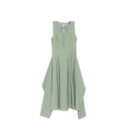 Wrap Dress in Cotton Blend Green - Image 1