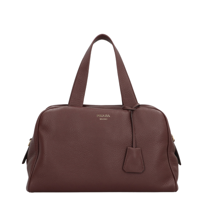 Bowling Bag in Grainy Leather Brown - Image 2