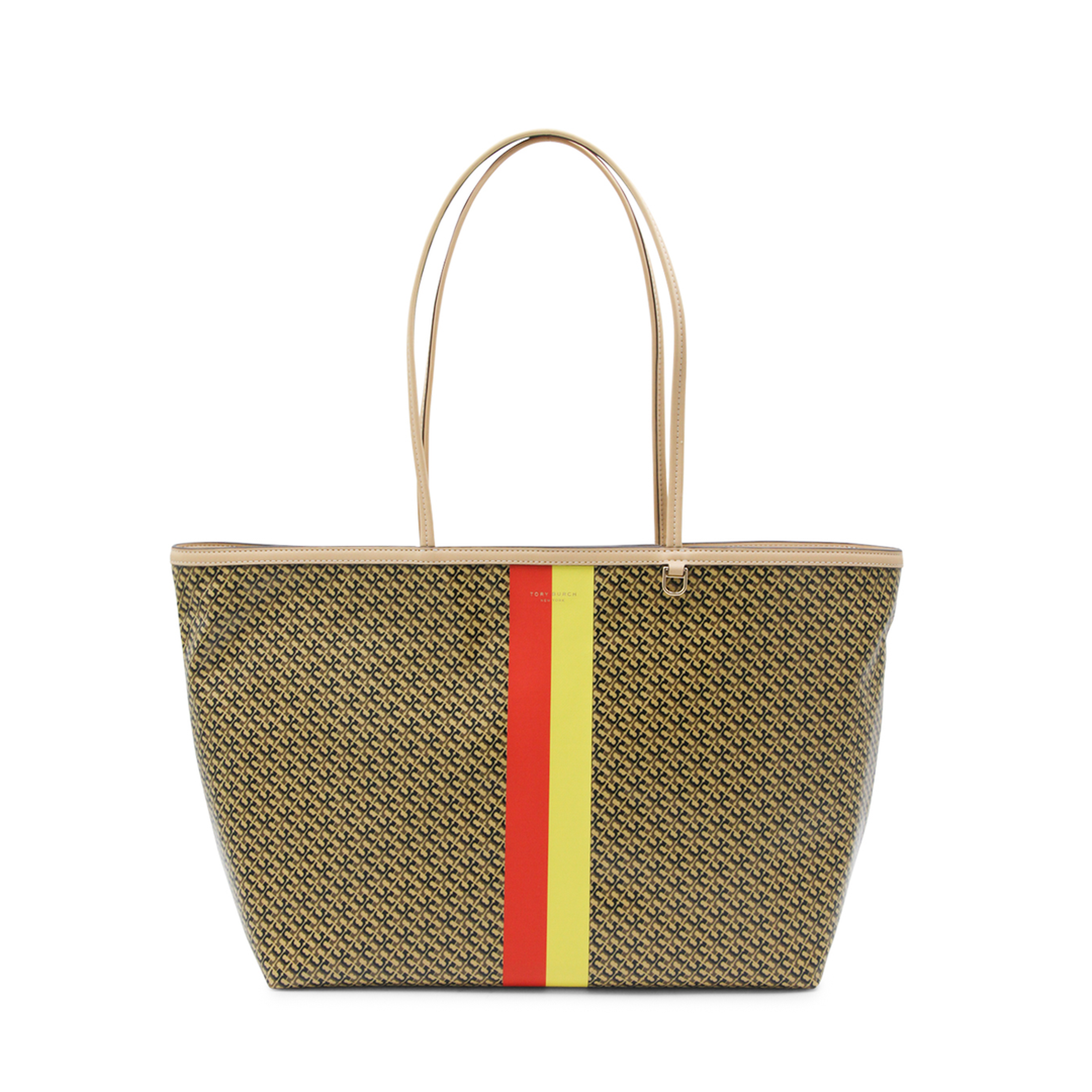 Racer Coated Canvas Tote - Tan Printed - Image 1