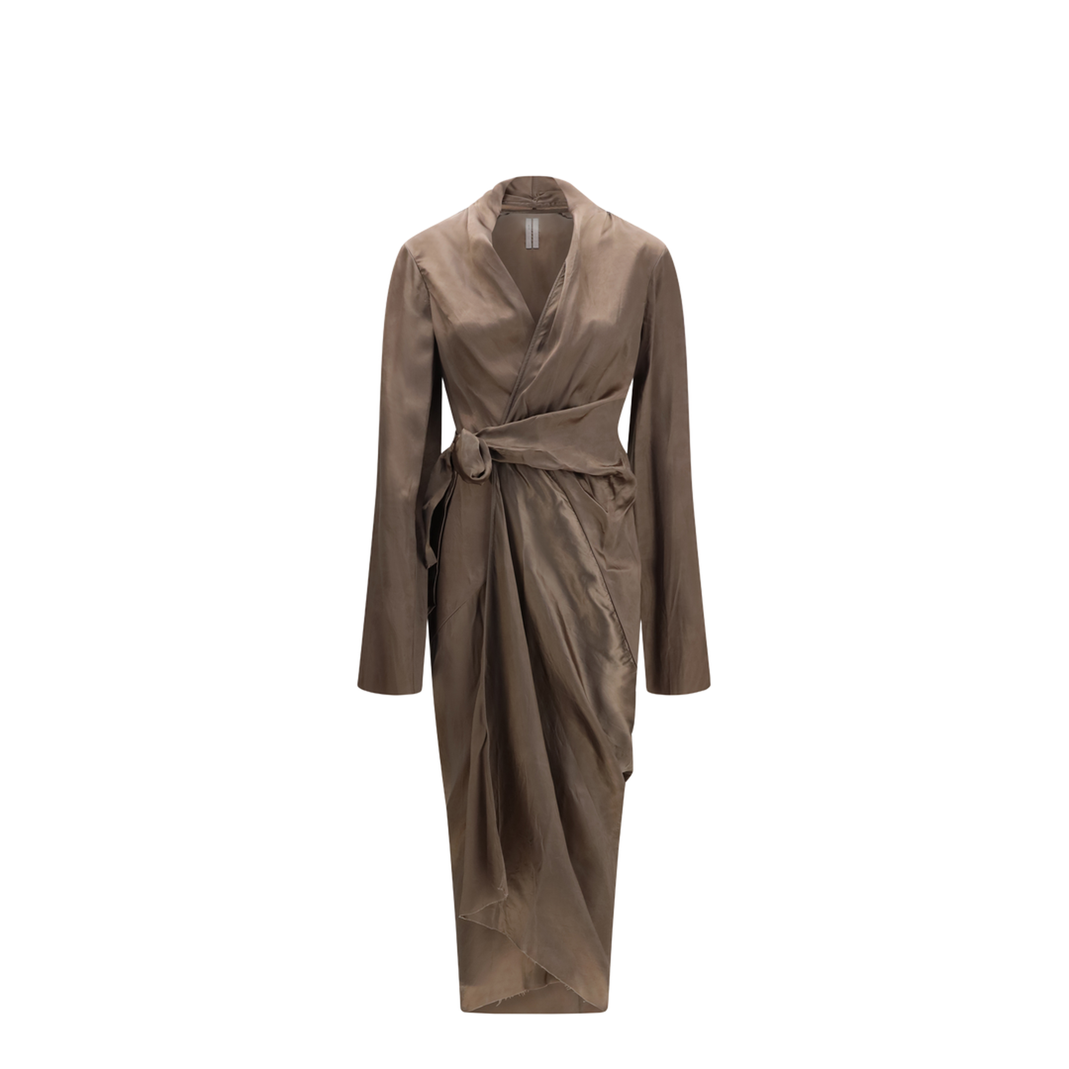 Asymmetric Wrap Dress with Knot Fastening - Image 1