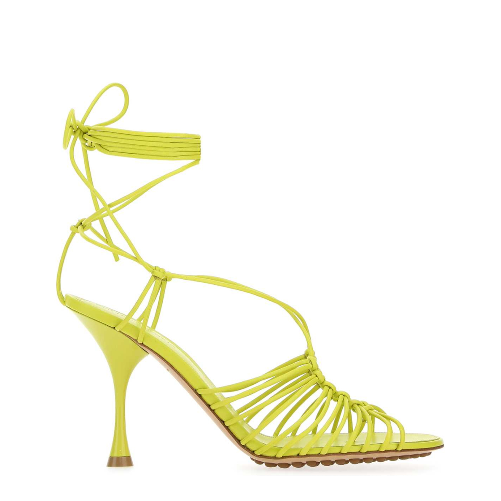 Acid Green Nappa Leather Dot Sandals - Image 2