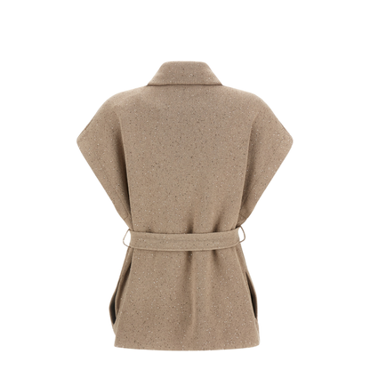 Double-Breasted Cotton Coat - Beige - Image 2