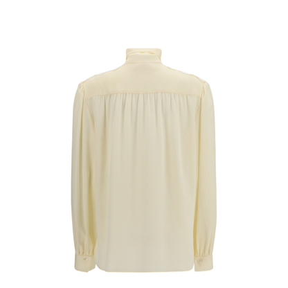 Bow Blouse With Embroidered Shoulders - Image 2