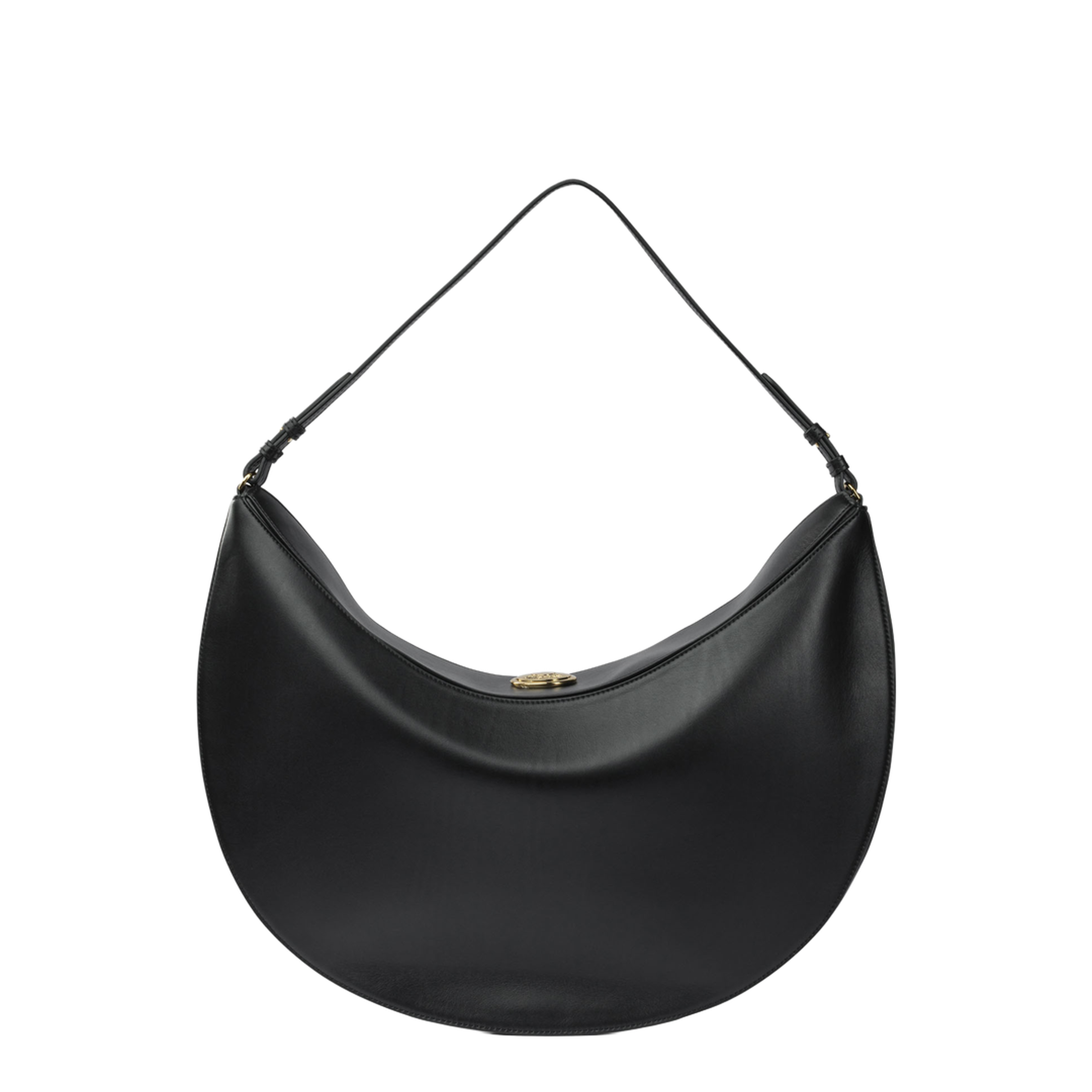 Ovalo Calf Leather Shoulder Bag - Black - Image 3