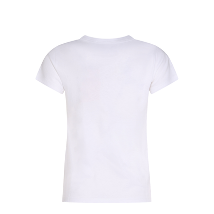 White Cotton T-Shirt With Logo Print - Image 3