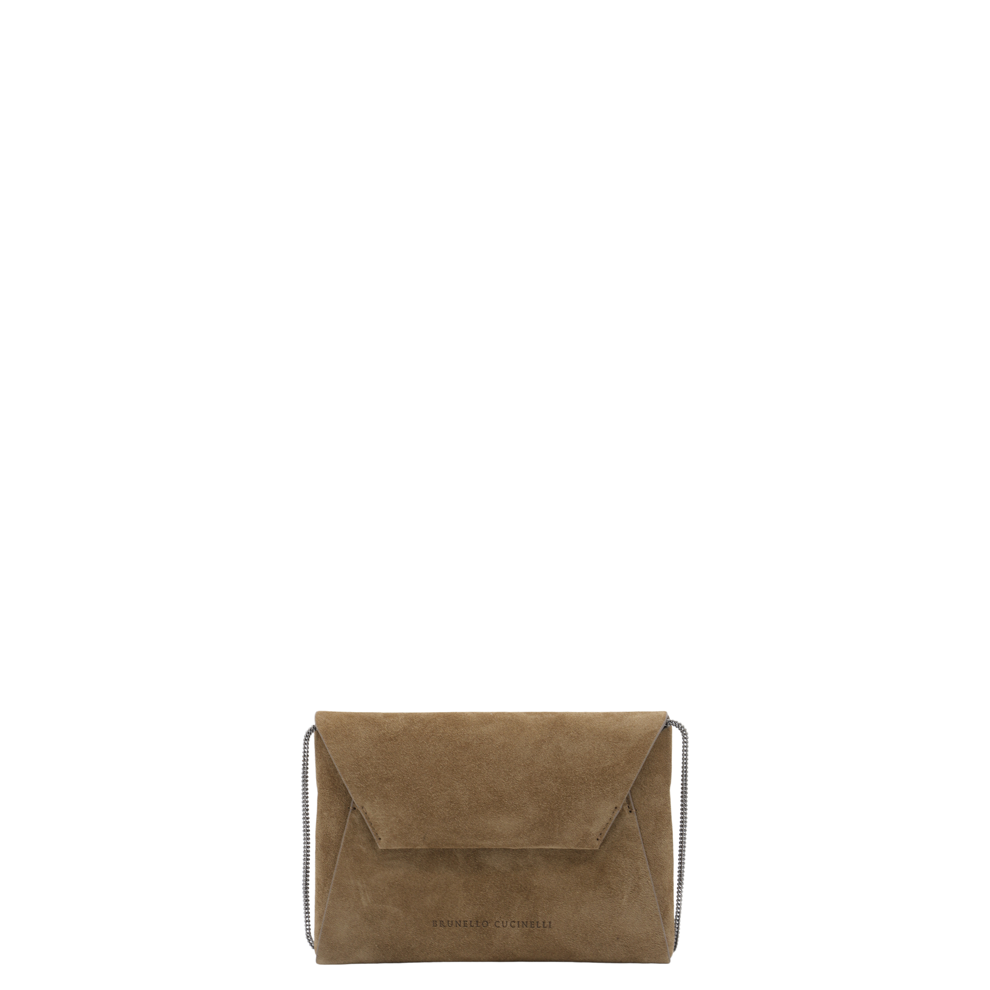 Suede Clutch Bag Brown - Image 2
