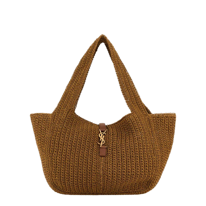 Le 5 à 7 Cord and Leather Tote Bags - Brown - Image 1