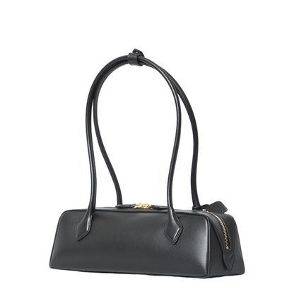 Le Teckel Medium Nubuk Shoulder Bag - Brown/Gold - Image 2