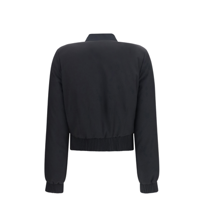 Buttoned Bomber Jacket with Visible Stitching - Image 2