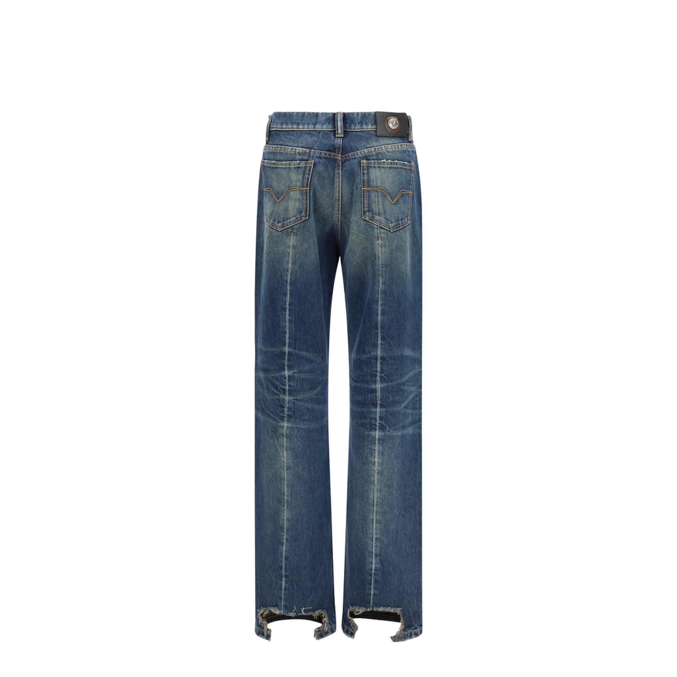 Distressed Straight-Leg Cotton Denim Jeans - Image 2