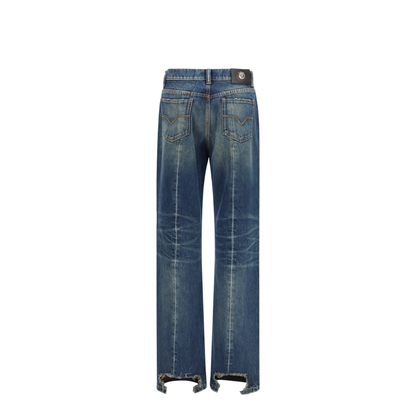 Distressed Straight-Leg Cotton Denim Jeans - Image 2