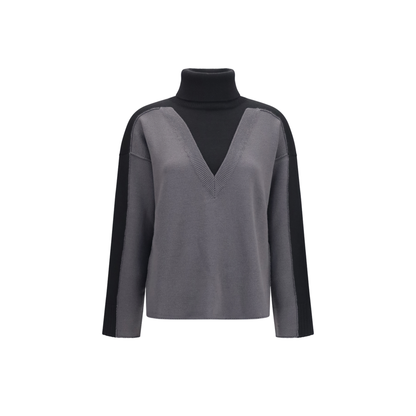Two-tone High-neck Sweater - Image 1