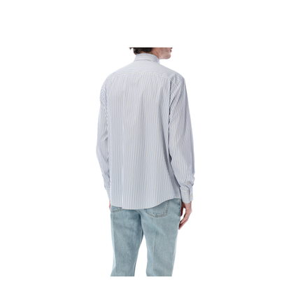 Blue Striped Cotton Long-Sleeve Shirt - Image 2