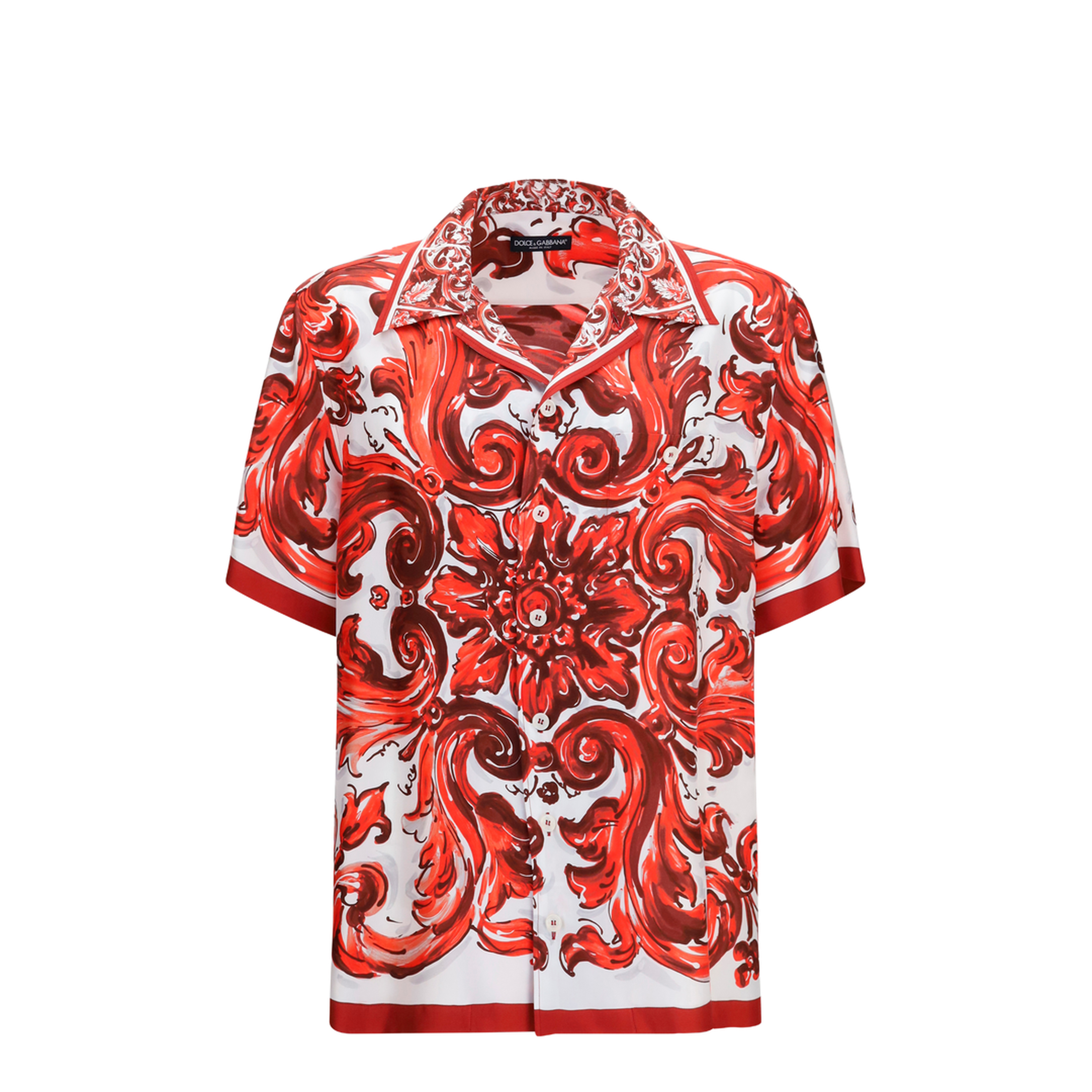 Maiolica Print Hawaii Shirt in Silk Twill - Image 1