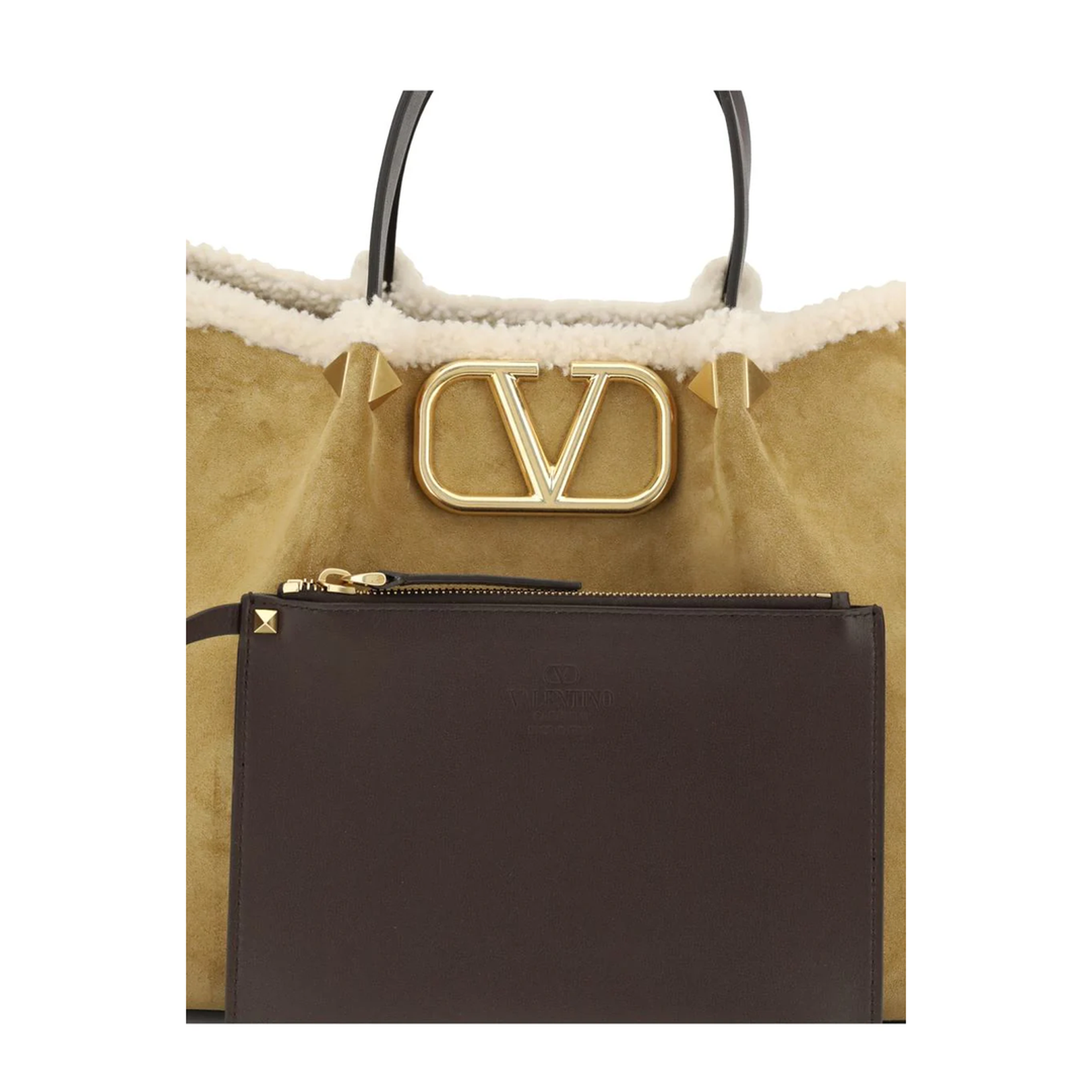 Suede And Sheepskin Medium Tote Bag - Image 4