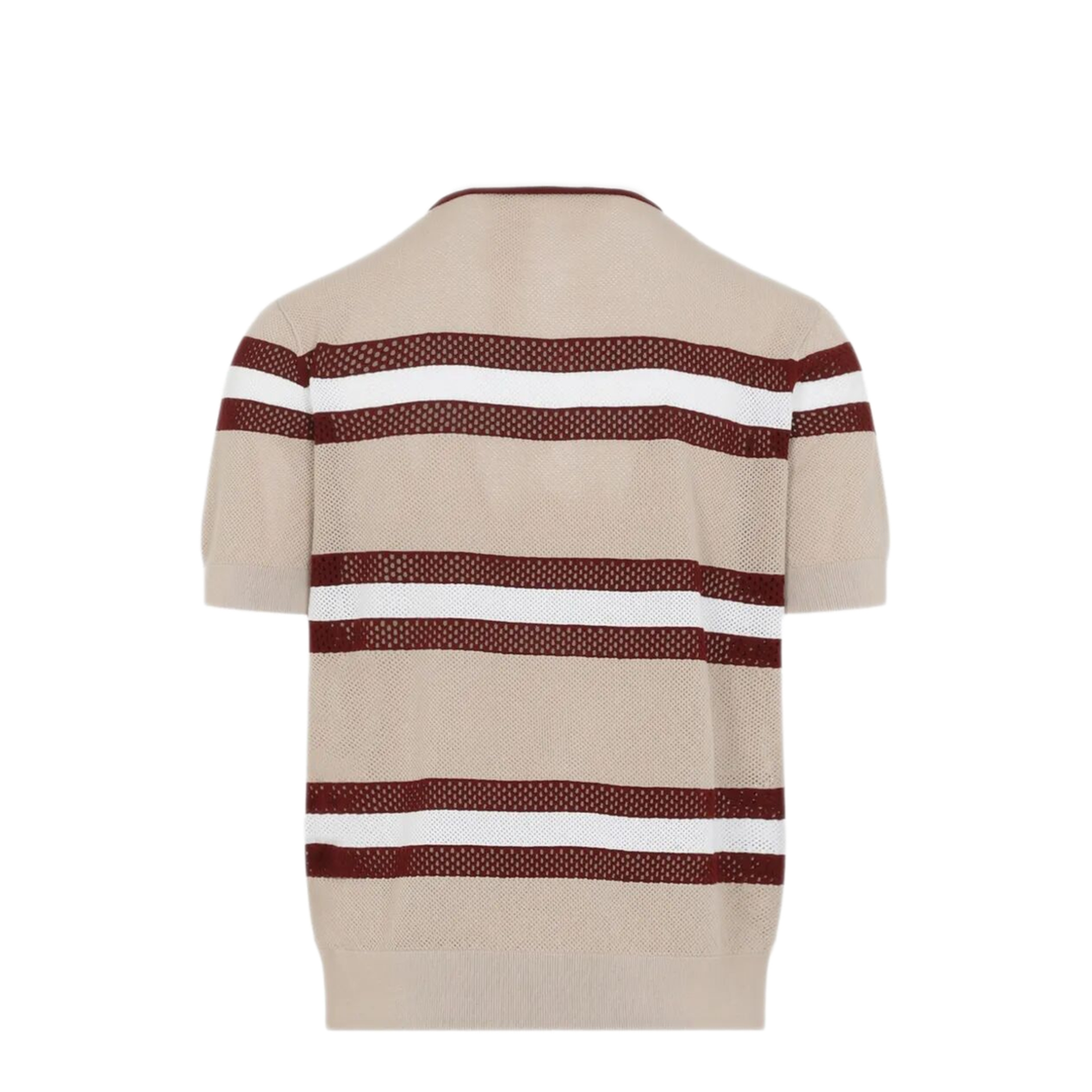 Mercy Viscose Mesh Tricolor Striped Polo Shirt - Image 2