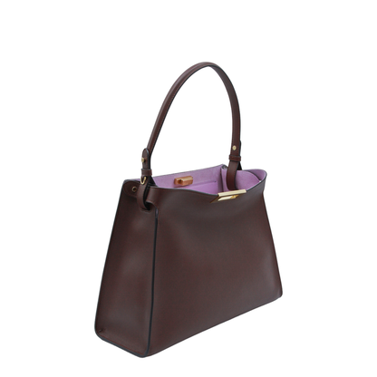 Way Medium Calfskin Top Handle Bag - Dark Brown - Image 4