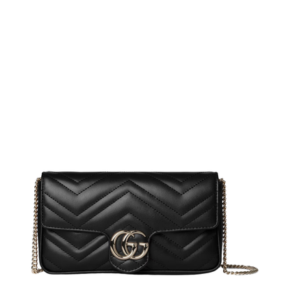 Marmont Small Leather Shoulder Bag - Black - Image 3