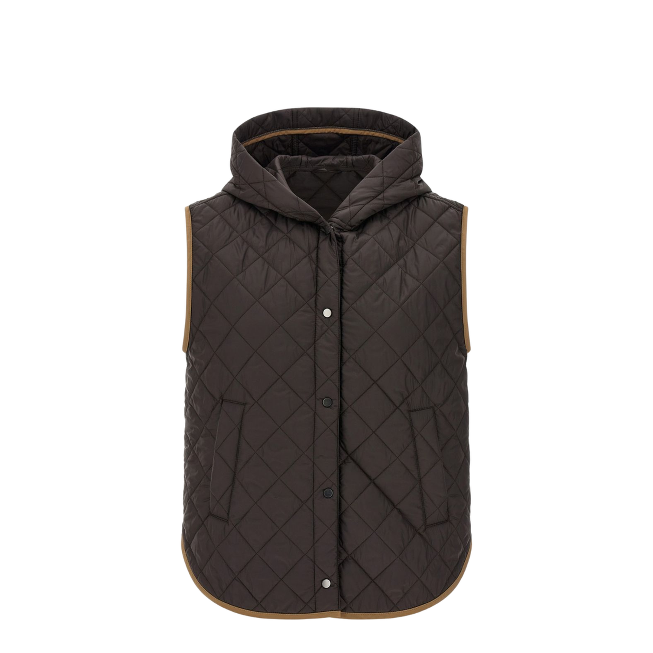 Padded Vest Nylon Brown - Image 1