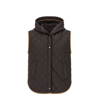 Padded Vest Nylon Brown - Image 1