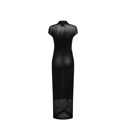 Mesh Dress with Flocked Logo - Image 4