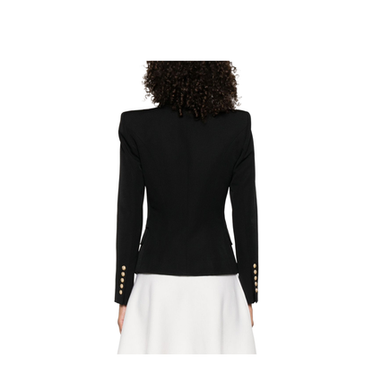 Black Virgin Wool 6-Button Jacket - Image 3