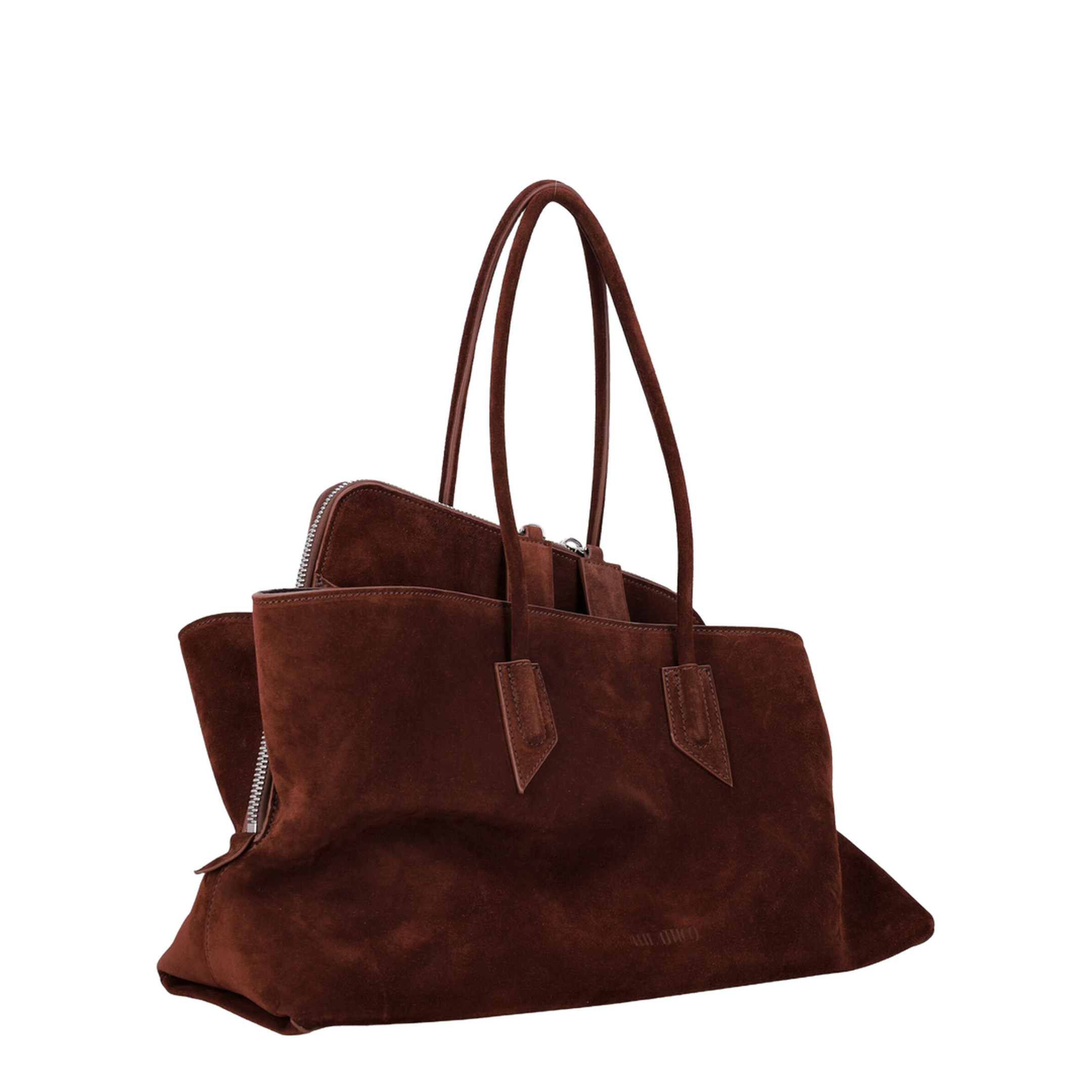 La Passeggiata Medium Suede Top Handle Bag - Light Chocolate - Image 2