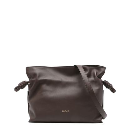 Flamenco Medium Leather Clutch Bag - Brown - Image 1