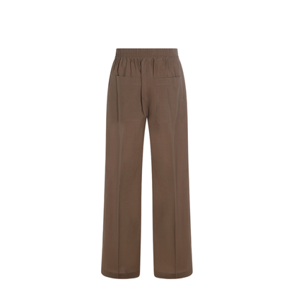 Wide-leg Trousers in Cotton and Nylon Poplin with Elasticated Waistband - Image 4
