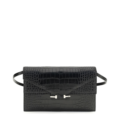Crocodile Print Shoulder Bag - Image 1