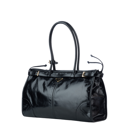 Black Leather Shoulder Bag - Image 4