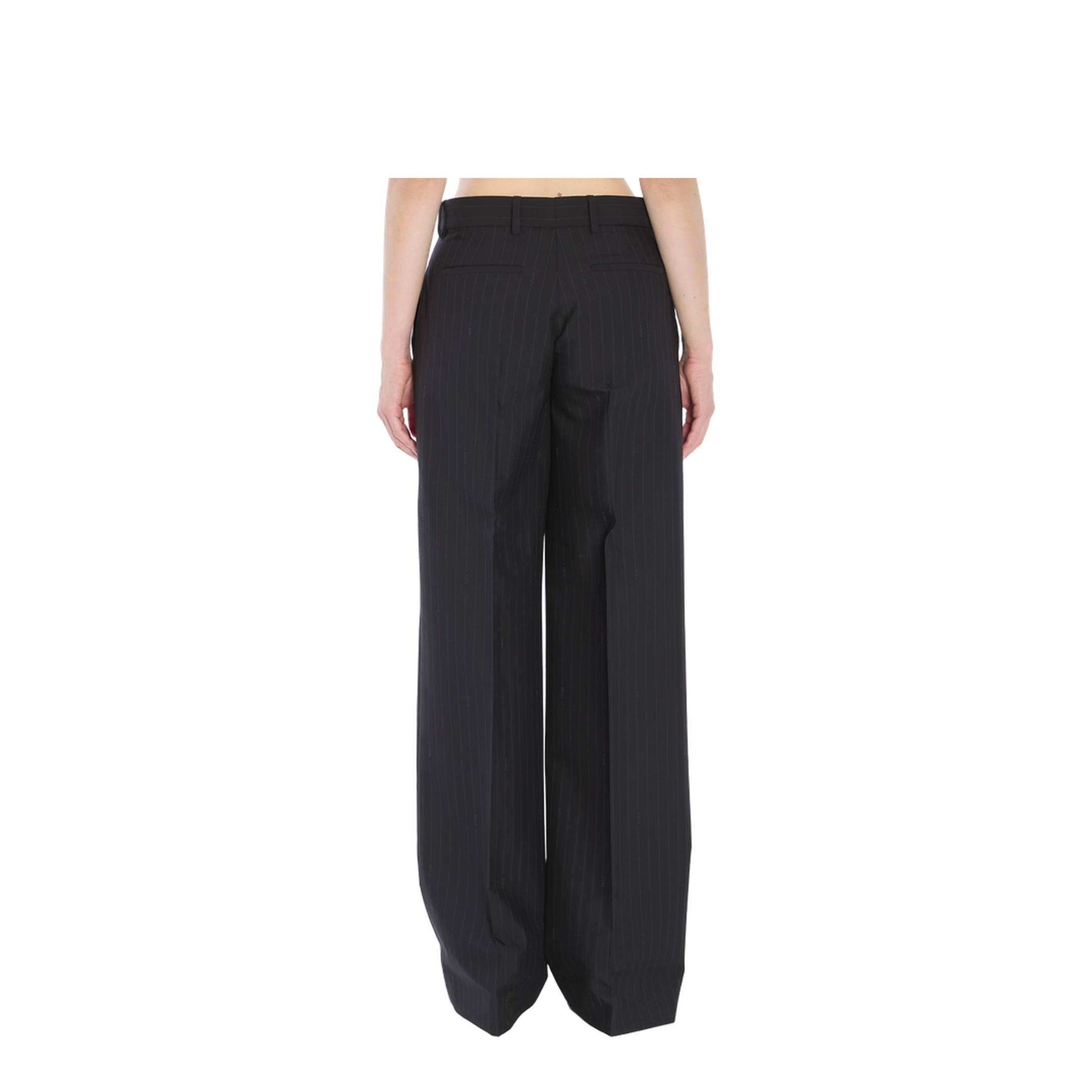 Pinstriped Wool Trousers - Image 4