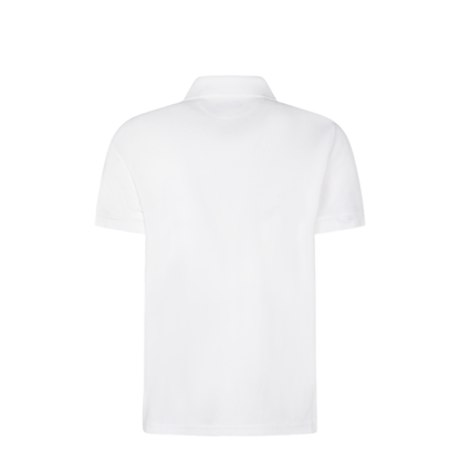 Lyocell Pique Polo Shirt In White - Image 4