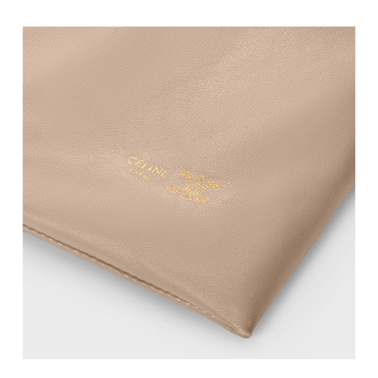 Crystal Pouch Small Leather Bucket Bag In Neutral - Image 5