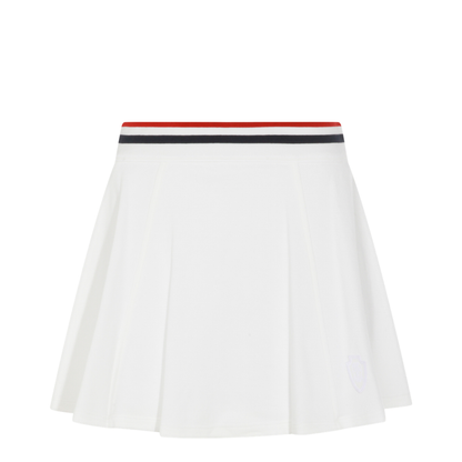 Striped-Trim A-Line Mini Skirt White - Image 1
