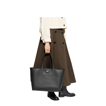 Bloomsbury Medium Calfskin Tote Bag - Black/Calico Beige - Image 2