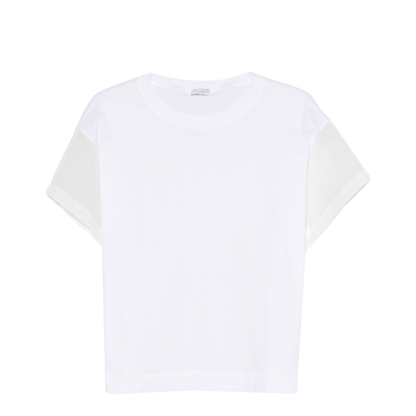 Sheer-Panel T-Shirt White - Image 1