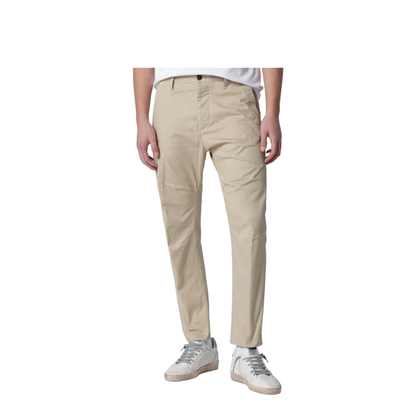 Beige Cotton-Blend Trousers - Image 1