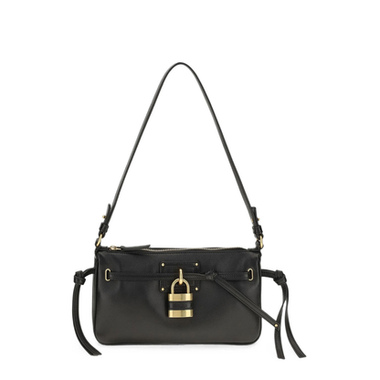 Paddington Mini Lambskin Shoulder Bag - Black - Image 1