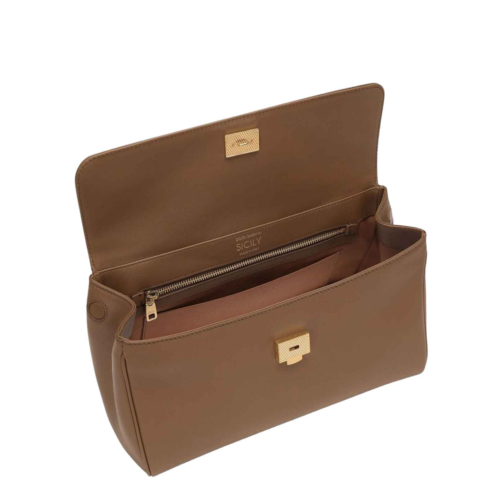 My Sicily Handbag in Plongé Calfskin in Brown - Image 2