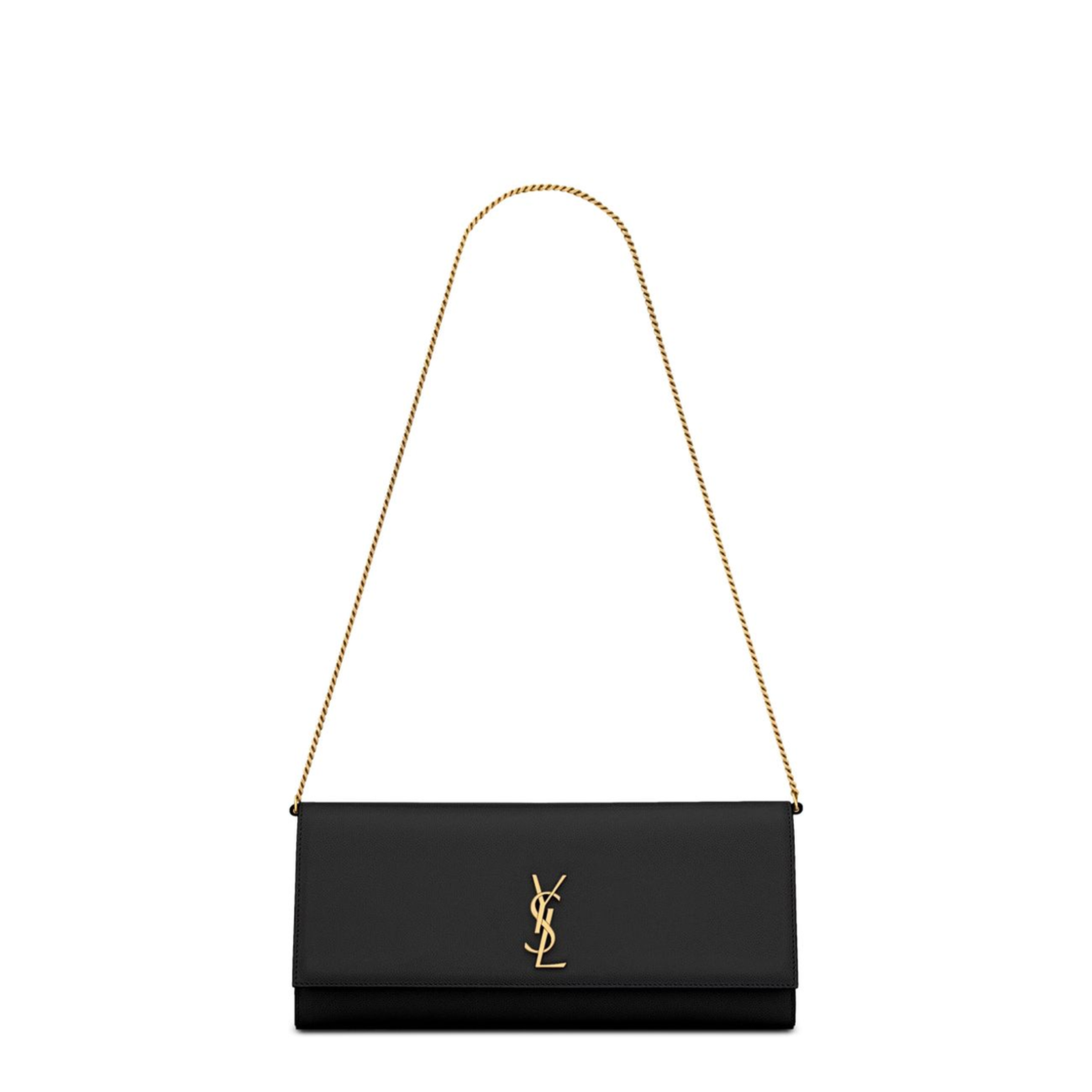 Kate Grain de Poudre Leather Clutch - Black - Image 1