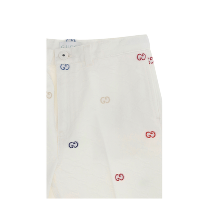 Cotton Denim Jacquard Shorts - Image 3