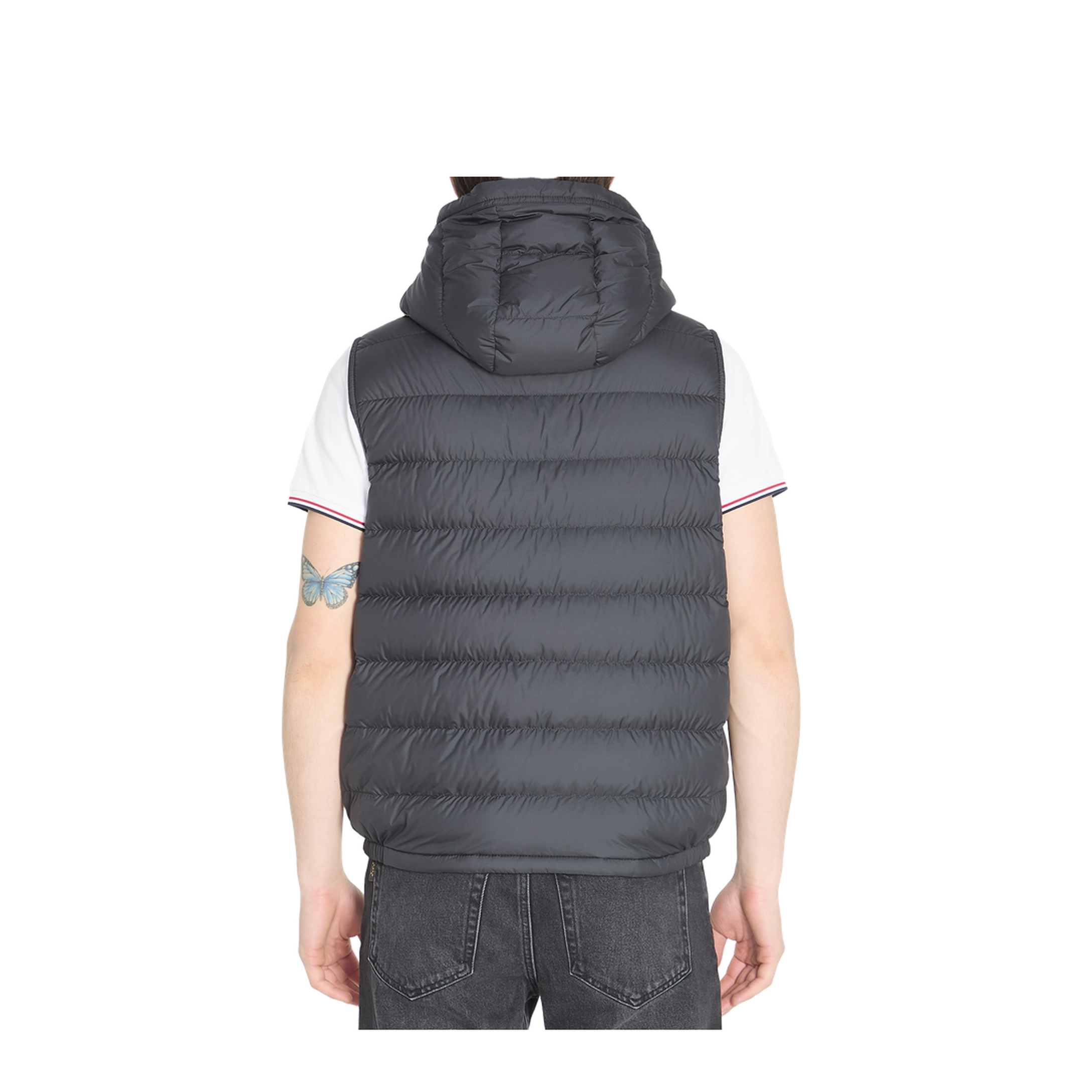 Black Marseillan Hooded Down Gilet - Image 4
