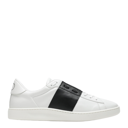 Open Royco Nappa Calfskin Sneakers in White/Black - Image 1