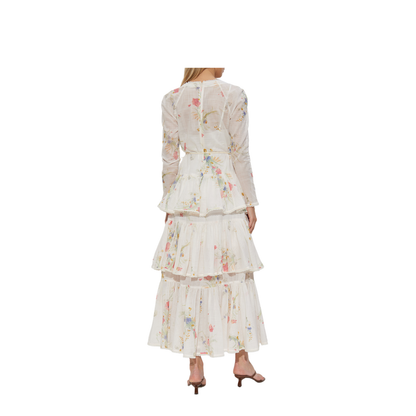 Ruffles Dress Floral Print Soft Pastel - Image 4