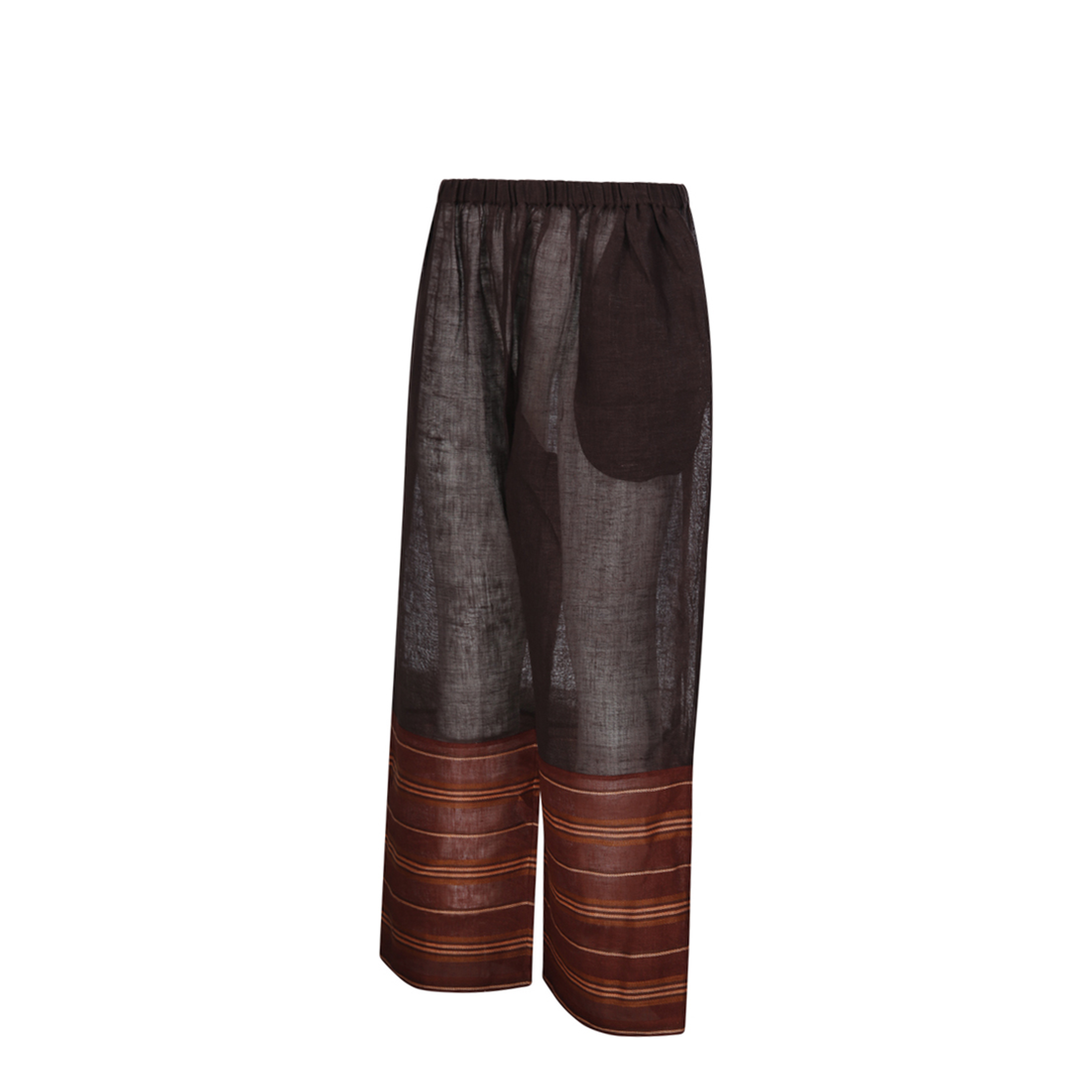 Brown Linen Wide Leg Pant - Image 4