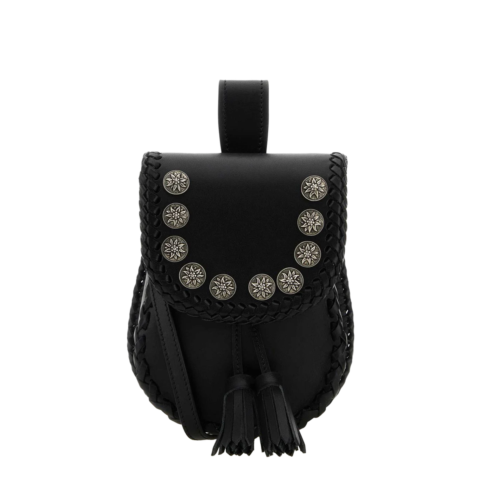 Black Leather Crossbody Bag - Image 1
