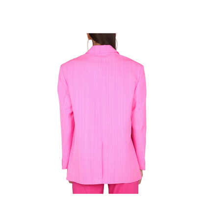 Blazer With Notched Lapel - Pink - Image 3