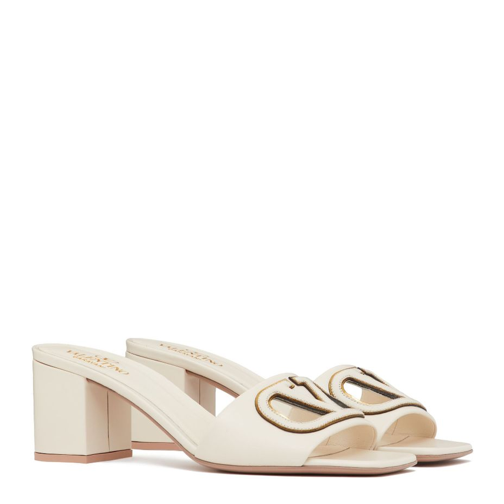 VLogo Cut-Out Leather Mules - Image 5