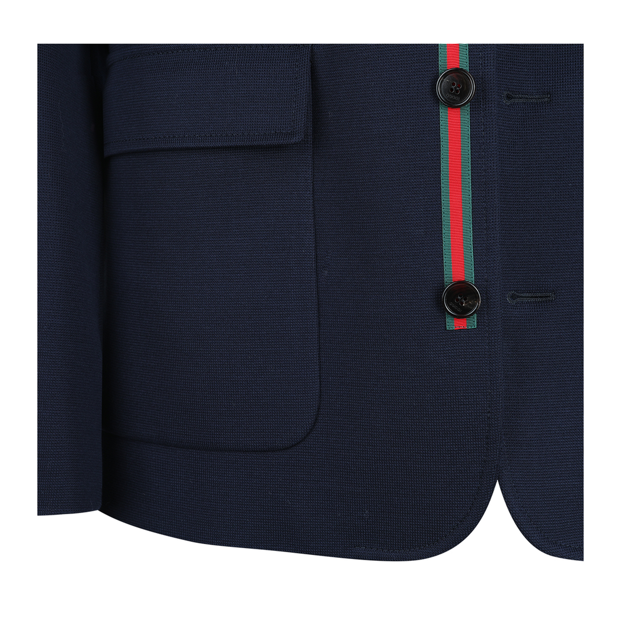 Single-breast Cotton Jersey Jacket in Dark Blue - Image 8
